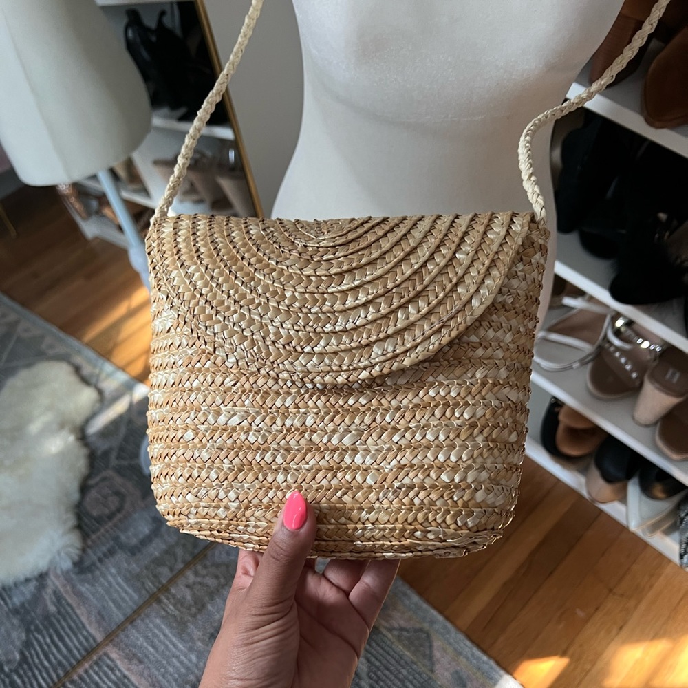 Straw crossbody purse — never worn